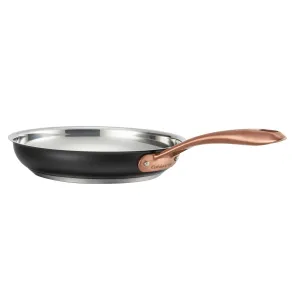 10" Skillet Matte Black Stainless with Blush Bronze: Stainless Steel Pan, Even-Heating, Dishwasher-Safe (See Description)