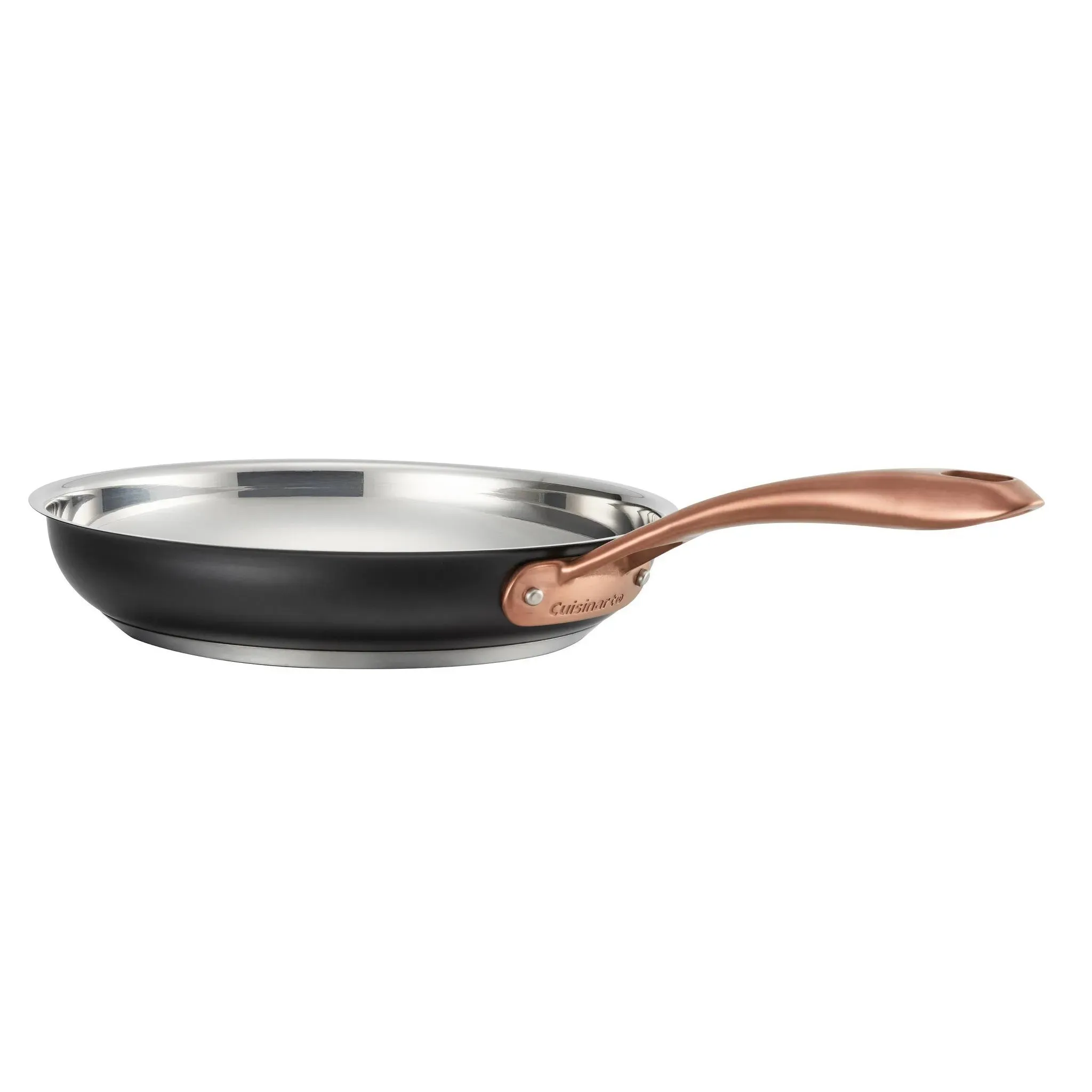 10" Skillet Matte Black Stainless with Blush Bronze: Stainless Steel Pan, Even-Heating, Dishwasher-Safe (See Description)