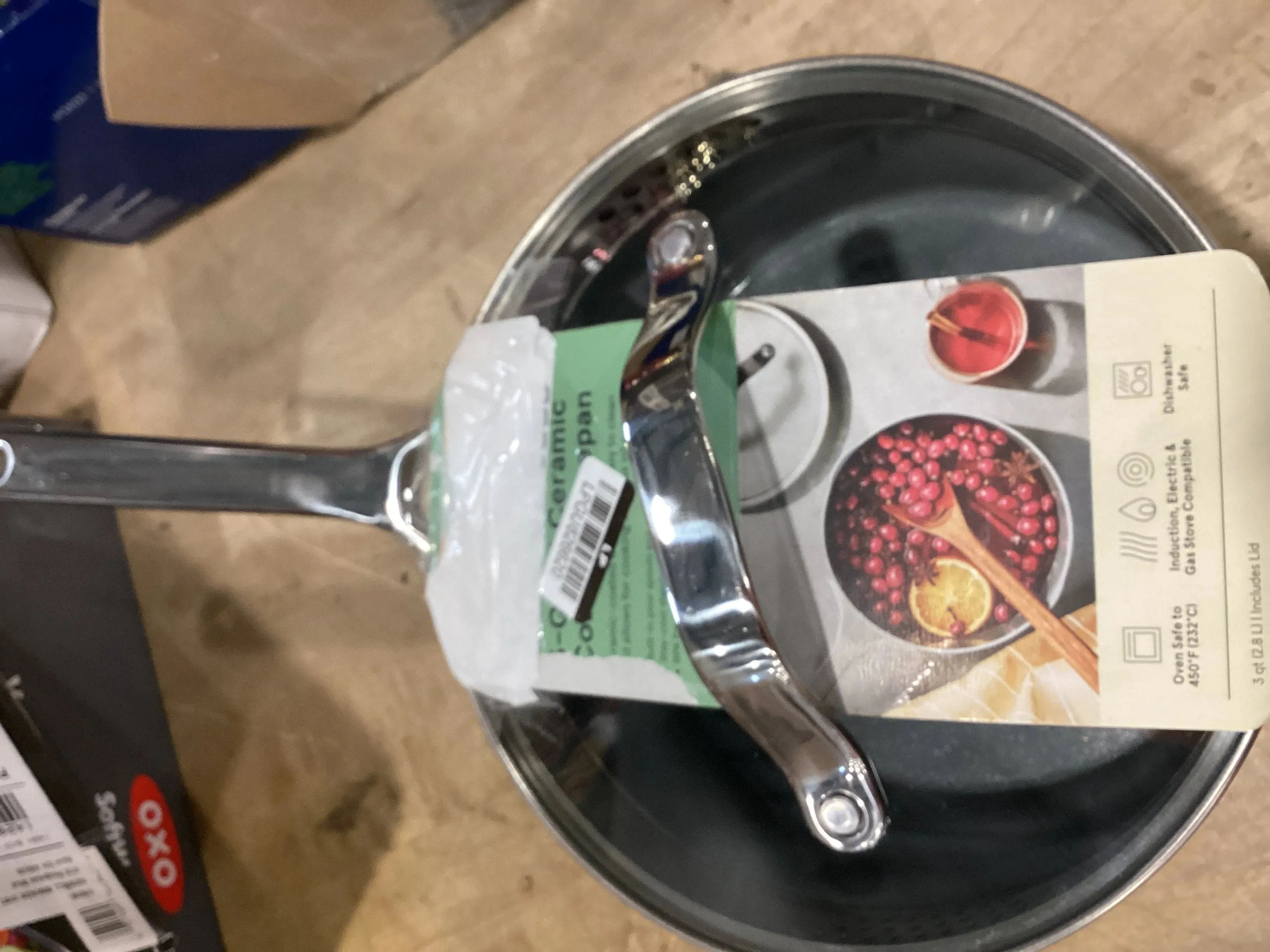 5.5qt Enamel Dutch Oven Stock Pot Gray Eclipse - ™: Cast Iron Lid, Even-Heating, Induction Compatible