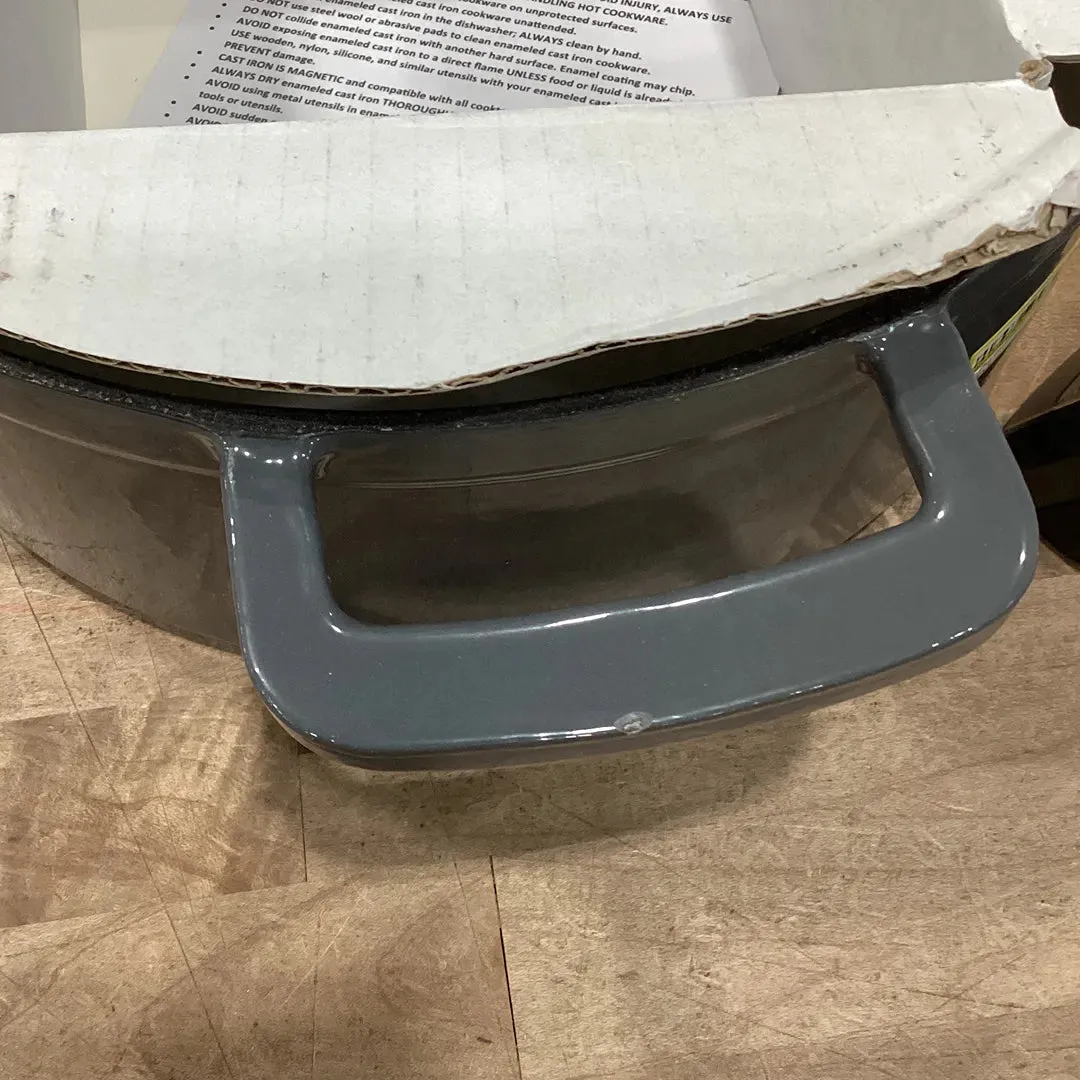 5.5qt Enamel Dutch Oven Stock Pot Gray Eclipse - ™: Cast Iron Lid, Even-Heating, Induction Compatible
