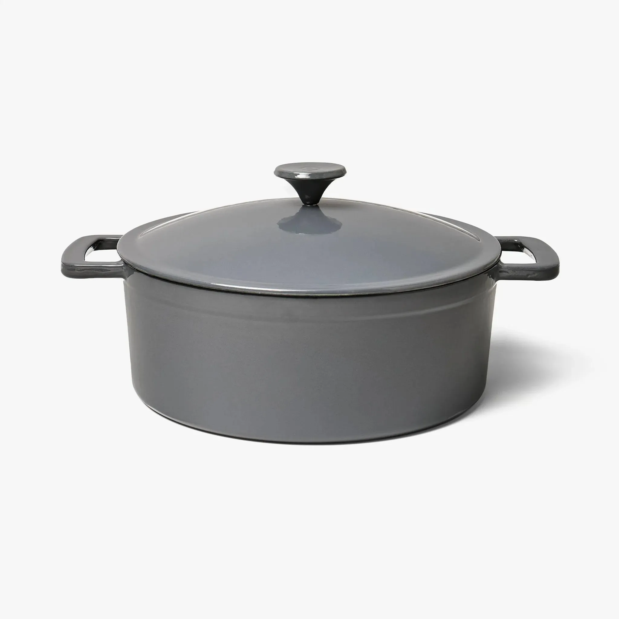 5.5qt Enamel Dutch Oven Stock Pot Gray Eclipse - ™: Cast Iron Lid, Even-Heating, Induction Compatible