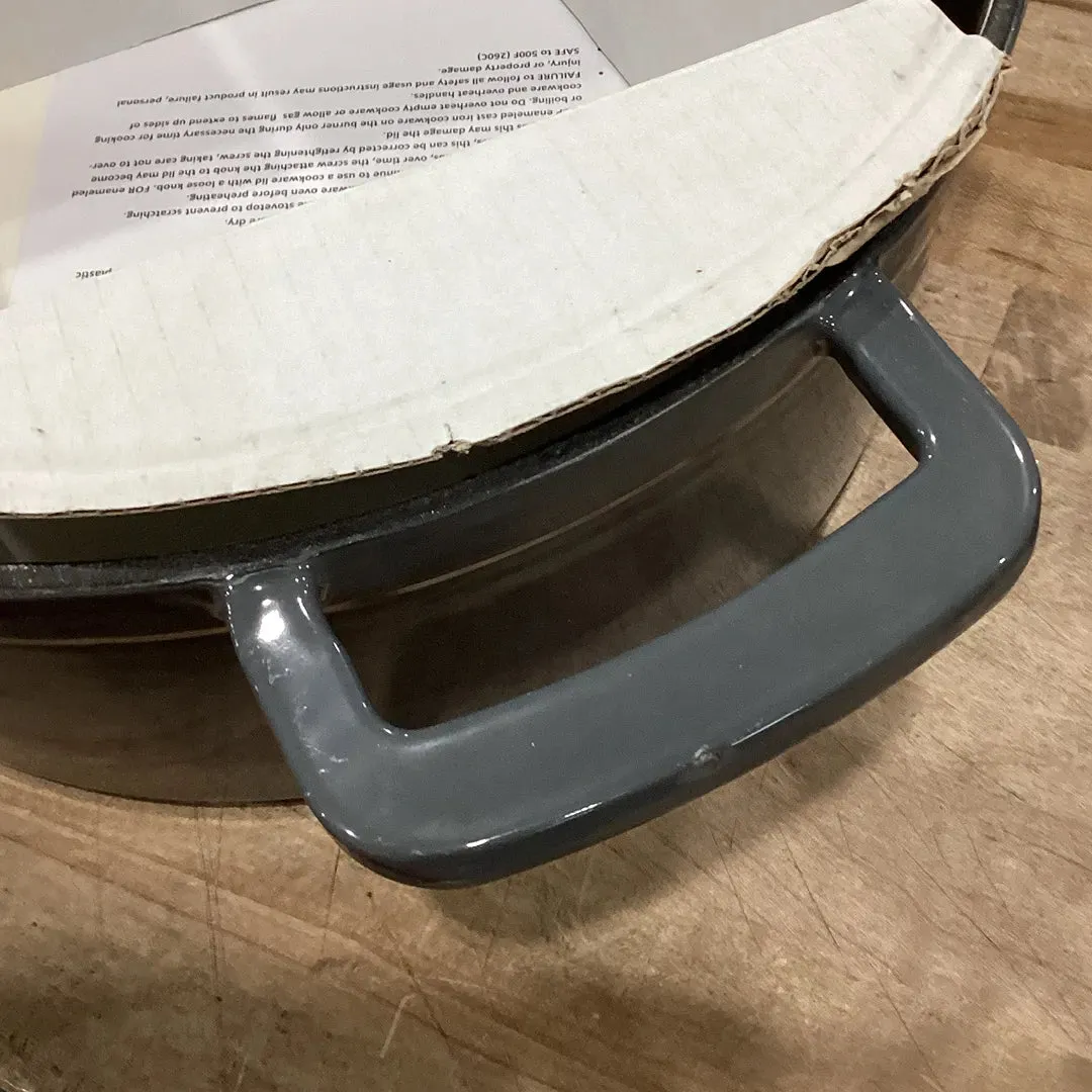 5.5qt Enamel Dutch Oven Stock Pot Gray Eclipse - ™: Cast Iron Lid, Even-Heating, Induction Compatible