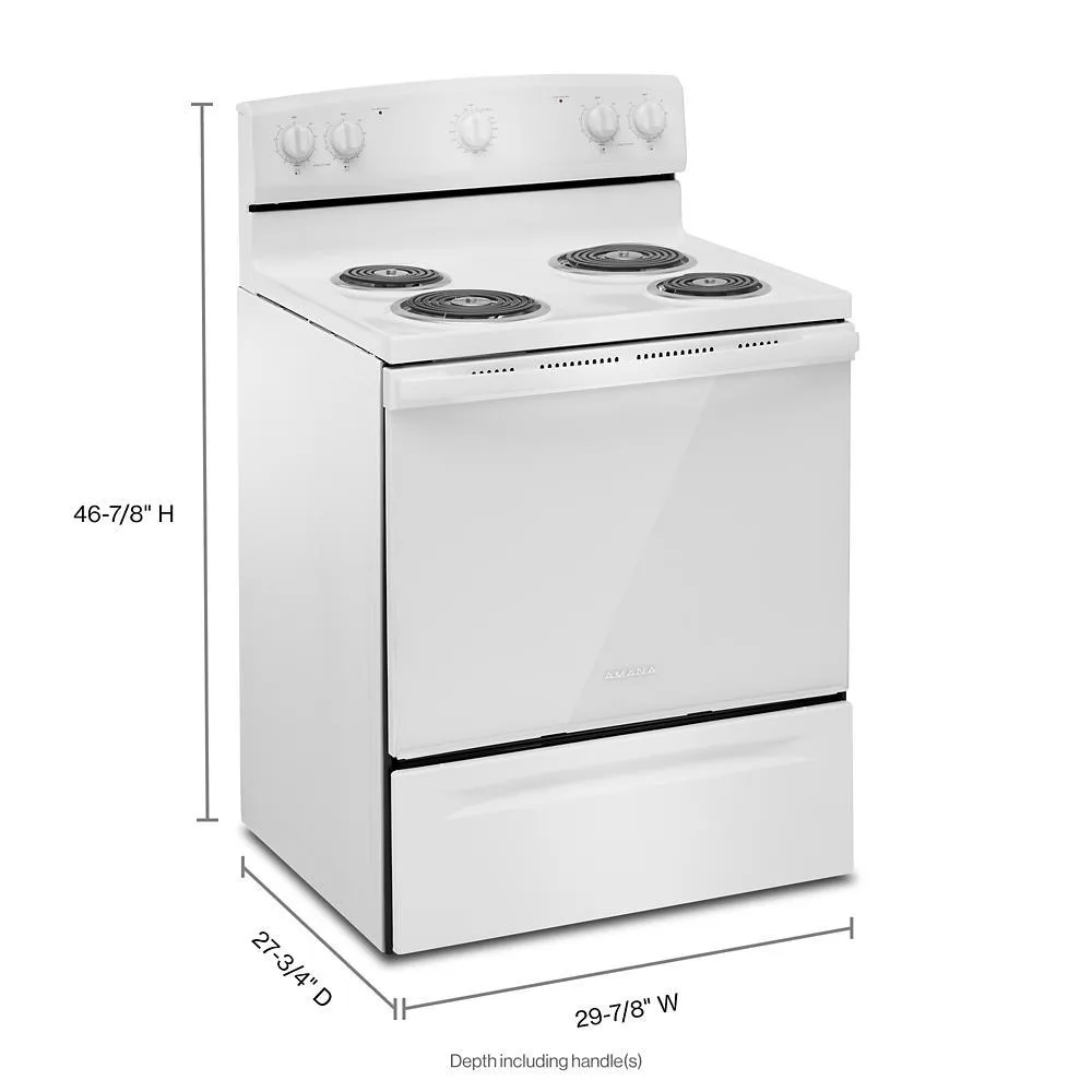 Amana ACR4203MNW Amana® 30-Inch Electric Range With Easy-Clean Glass Door