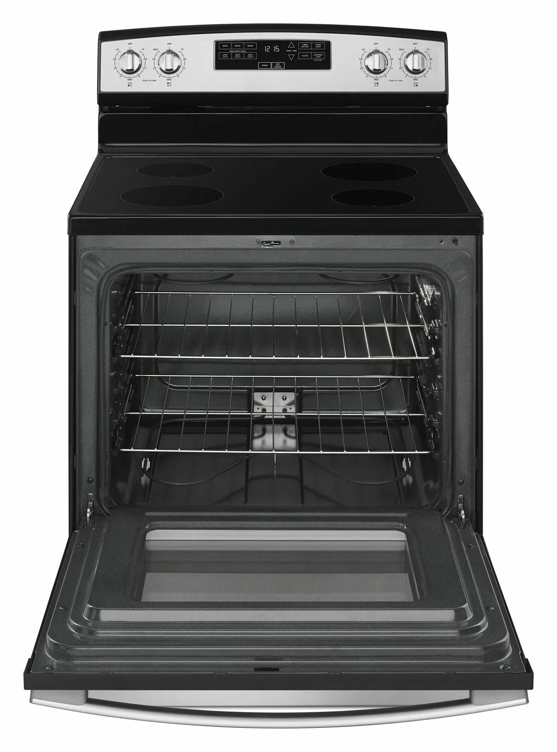 Amana AER6303MFS 30-Inch Electric Range With Extra-Large Oven Window - Black-On-Stainless