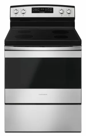 Amana AER6303MFS 30-Inch Electric Range With Extra-Large Oven Window - Black-On-Stainless