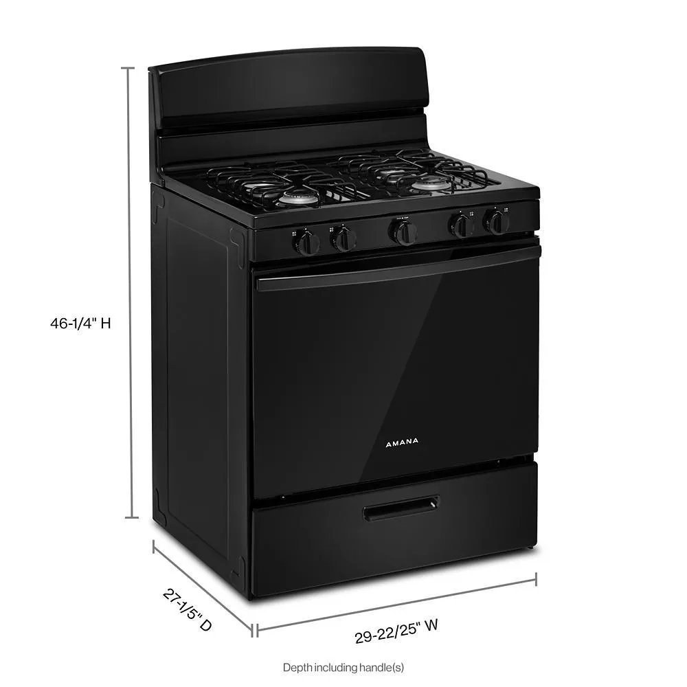 Amana AGR4203MNB Amana® 30-Inch Gas Range With Easy-Clean Glass Door