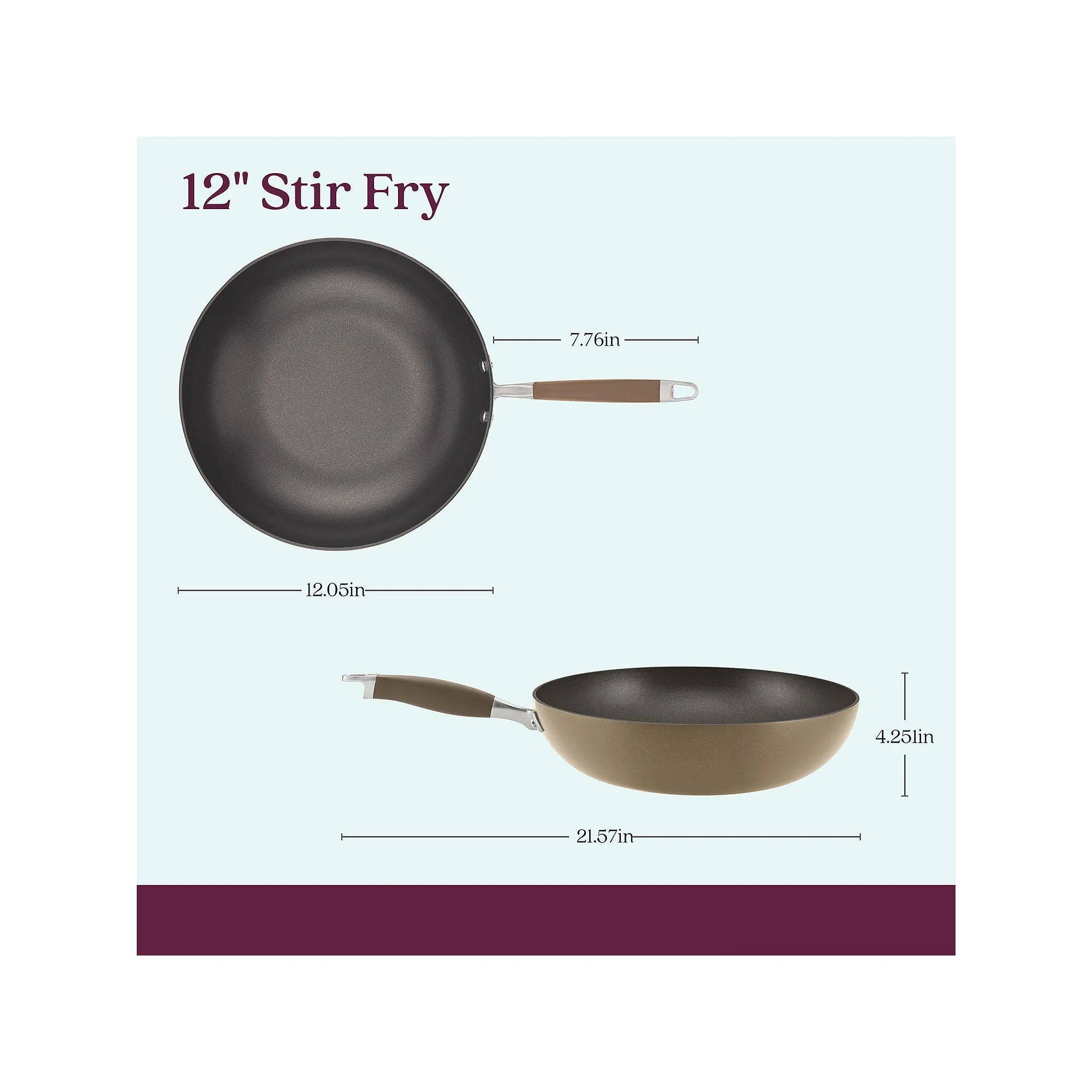 Anolon Advanced Home Hard Anodized 12" Stir Fry Pan - BRONZE ONE SIZE