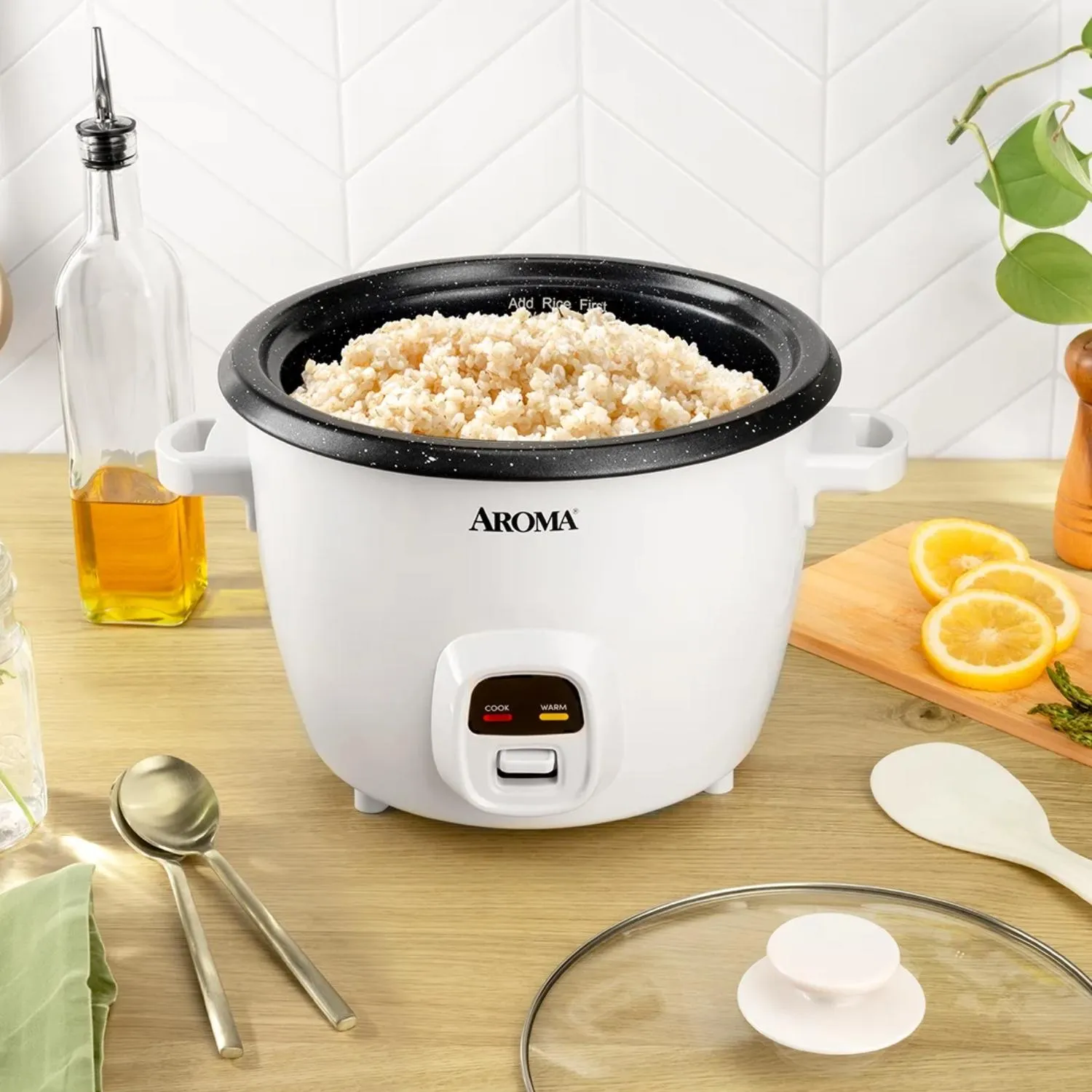 Aroma ARC-860NGP Rice Cooker 20-Cup Electric Rice Cooker White