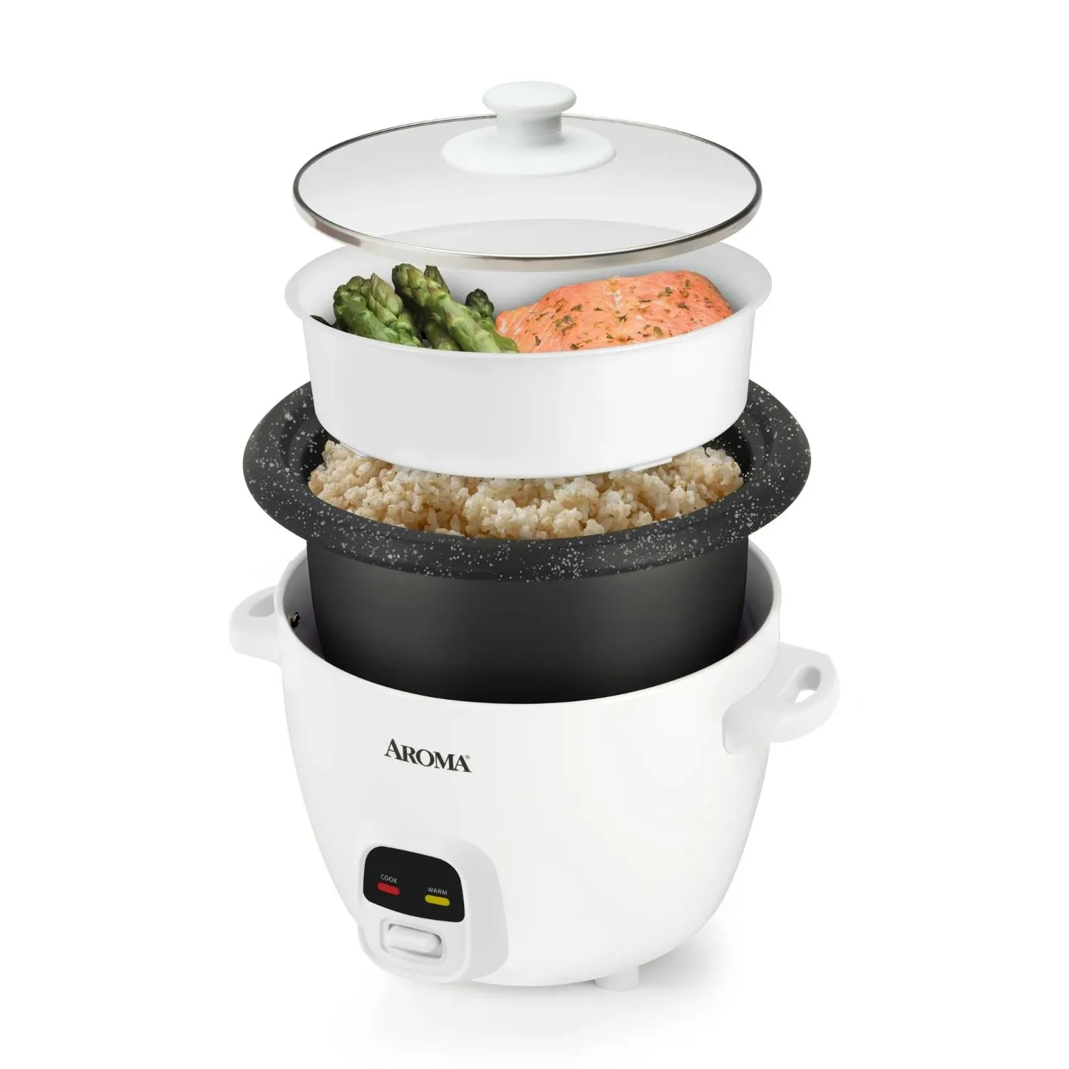 Aroma ARC-860NGP Rice Cooker 20-Cup Electric Rice Cooker White