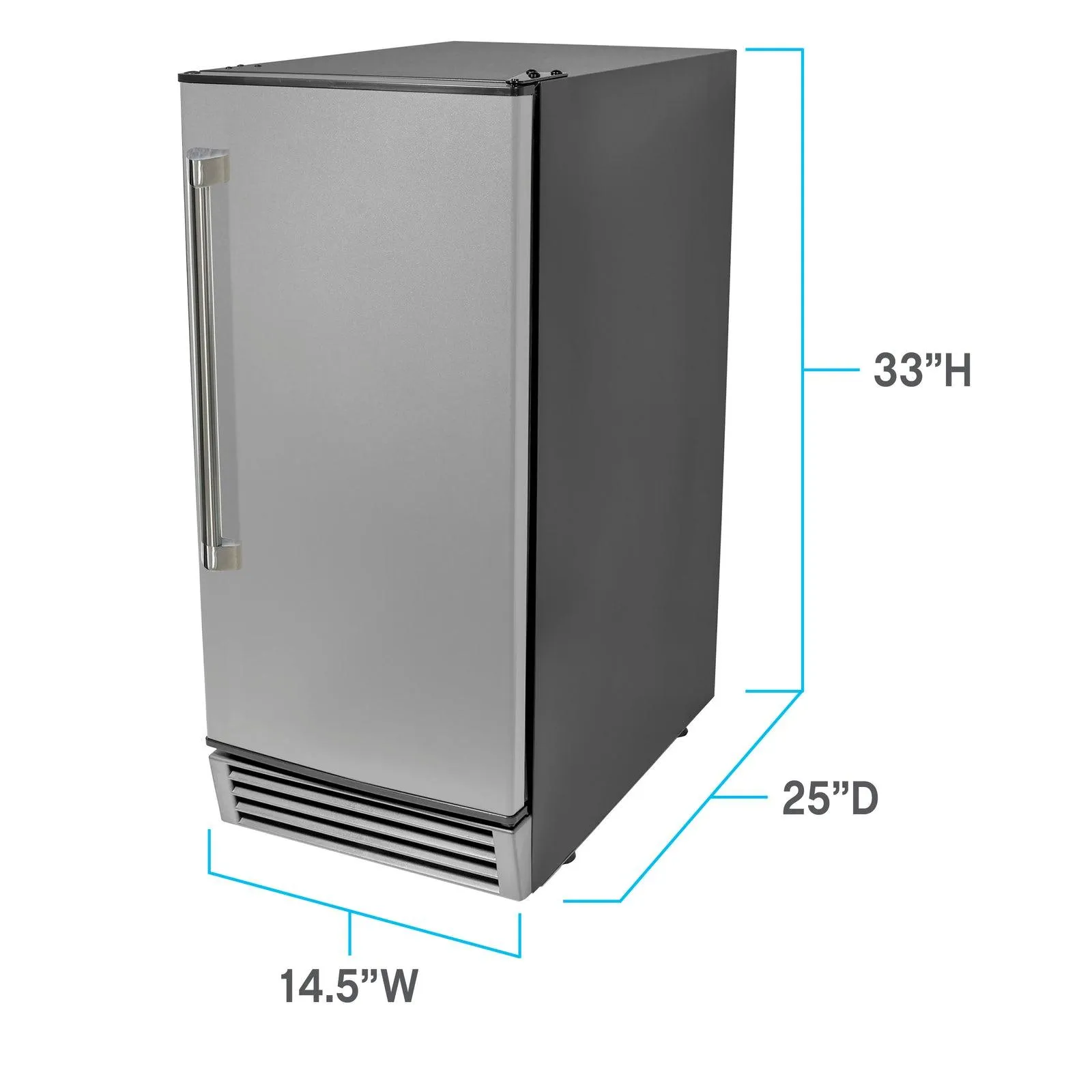 Avanti IME49U3SIS Avanti Elite Built-In Or Freestanding Ice Maker, 15" - Stainless Steel / 49 Lbs