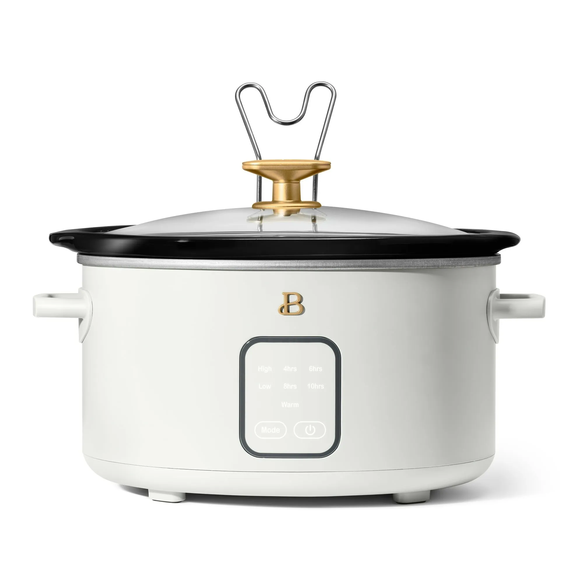 Beautiful 4Qt Slow Cooker with Touch-Activated Display White Icing by Drew Barrymore
