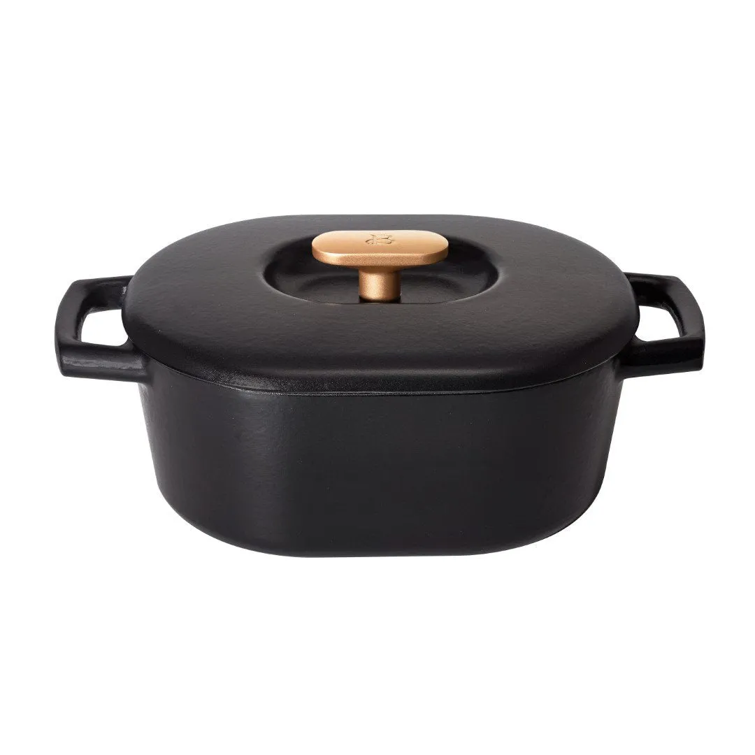 Beautiful 6QT Enamel Dutch Oven, Black Sesame by Drew Barrymore, Black Sesame