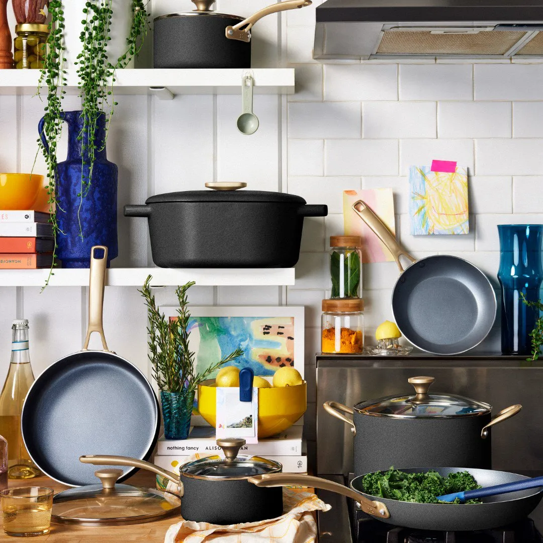 Beautiful 6QT Enamel Dutch Oven, Black Sesame by Drew Barrymore, Black Sesame