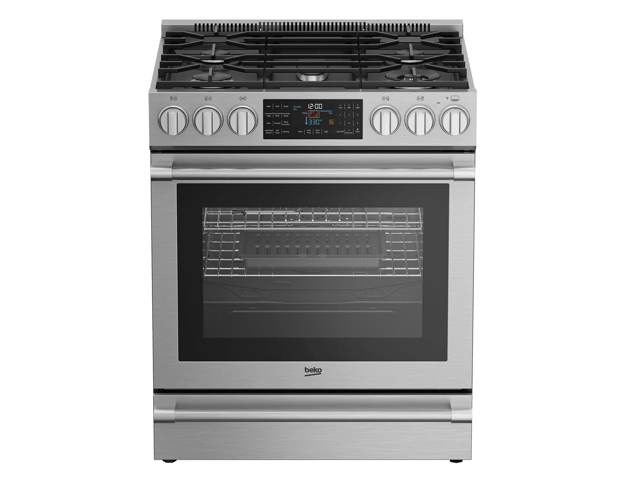 Beko SLDF30542SS 30" Stainless Steel Slide-In Dual Fuel Range