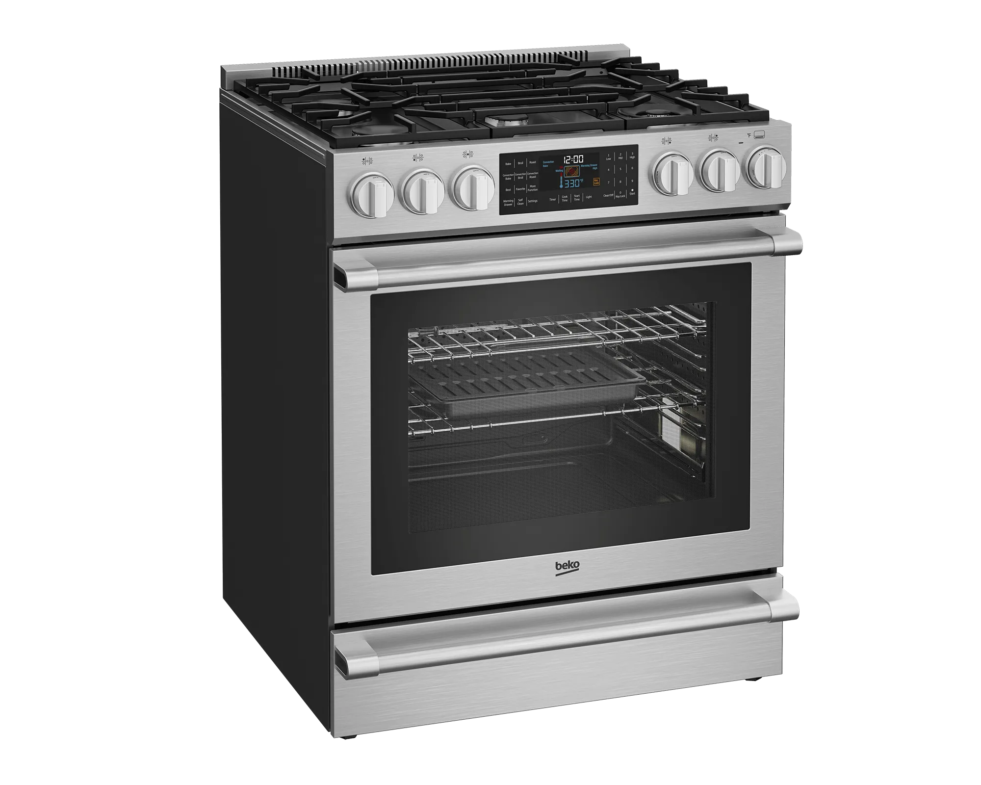 Beko SLDF30542SS 30" Stainless Steel Slide-In Dual Fuel Range