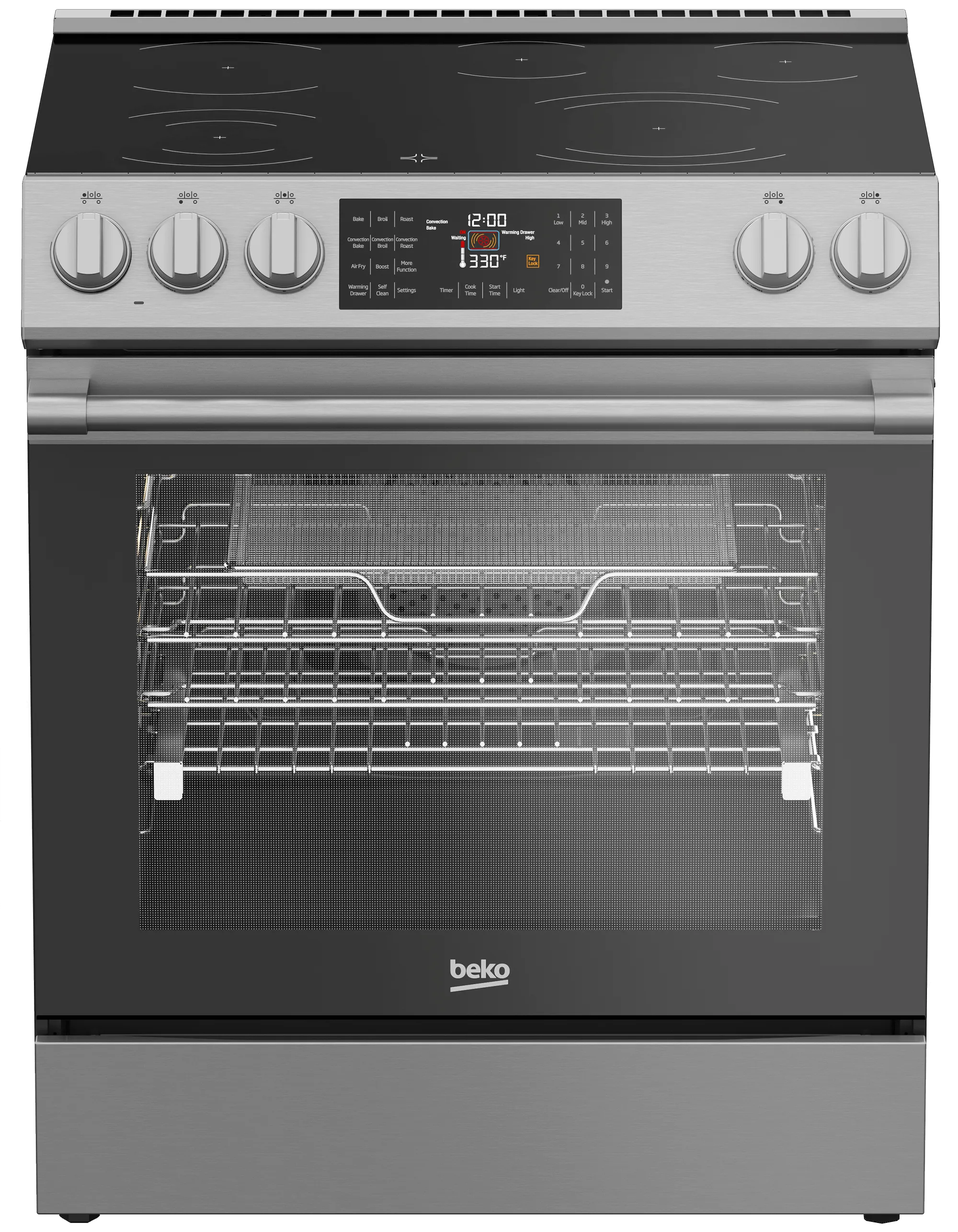 Beko SLER30524SS 30" Slide-In Range