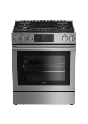Beko SLGR30530SS 30" Stainless Steel Slide-In Gas Range