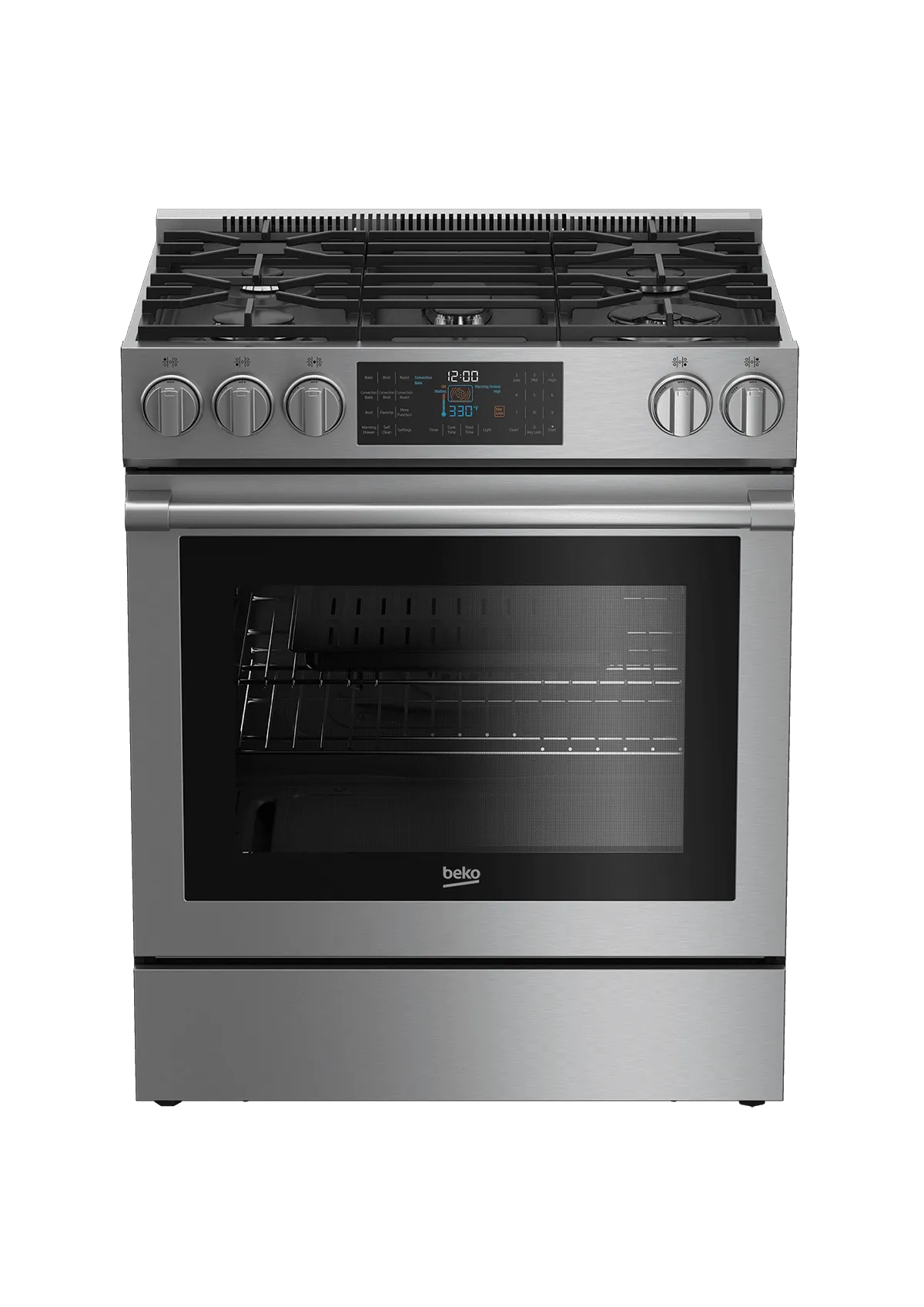 Beko SLGR30530SS 30" Stainless Steel Slide-In Gas Range