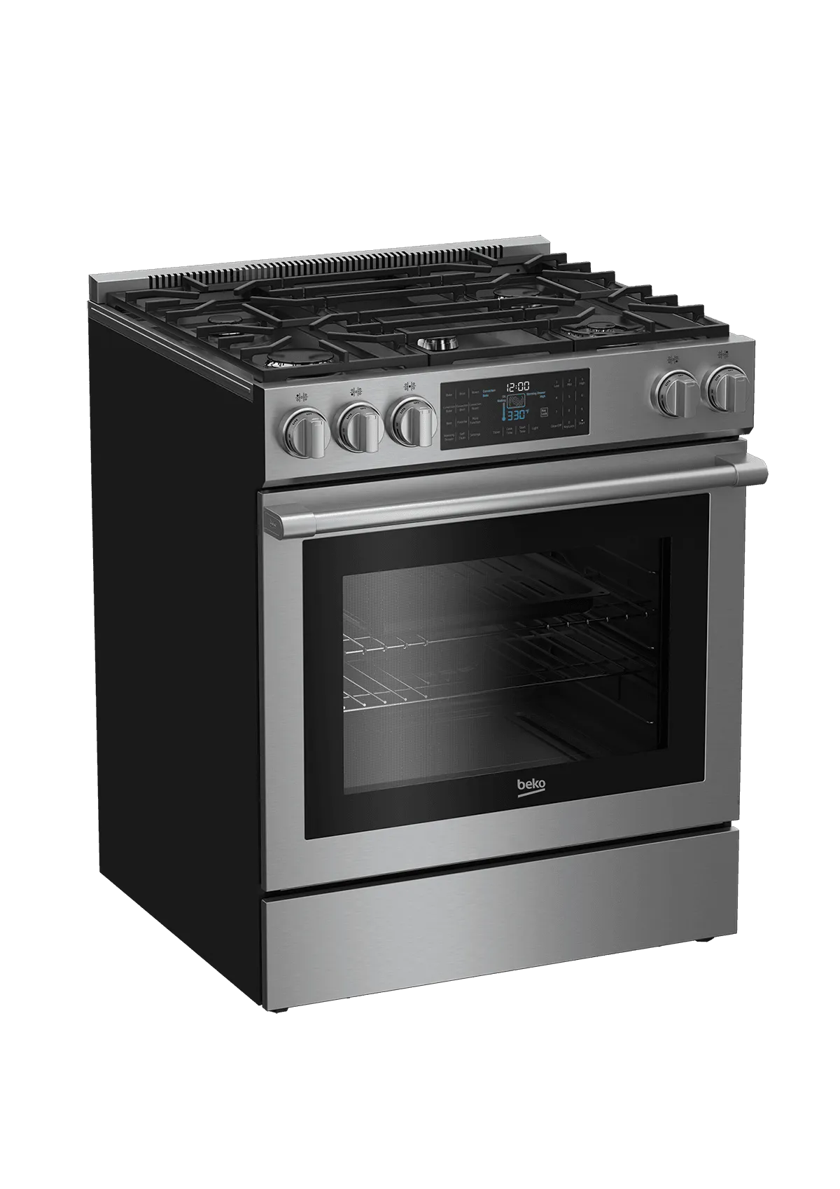 Beko SLGR30530SS 30" Stainless Steel Slide-In Gas Range