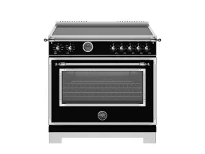 Bertazzoni HER365ICFEPNET 36 Inch Induction Range, 5 Heating Zones And Cast Iron Griddle, Electric Self-Clean Oven Nero