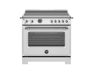 Bertazzoni HER365ICFEPXT 36 Inch Induction Range, 5 Heating Zones And Cast Iron Griddle, Electric Self-Clean Oven Stainless Steel