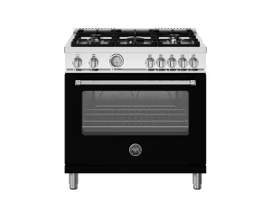 Bertazzoni MAS365GASNEV 36 Inch All Gas Range, 5 Burners Nero Matt