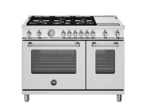 Bertazzoni MAS486GGASXV 48 Inch All Gas Range, 6 Burner And Griddle Stainless Steel