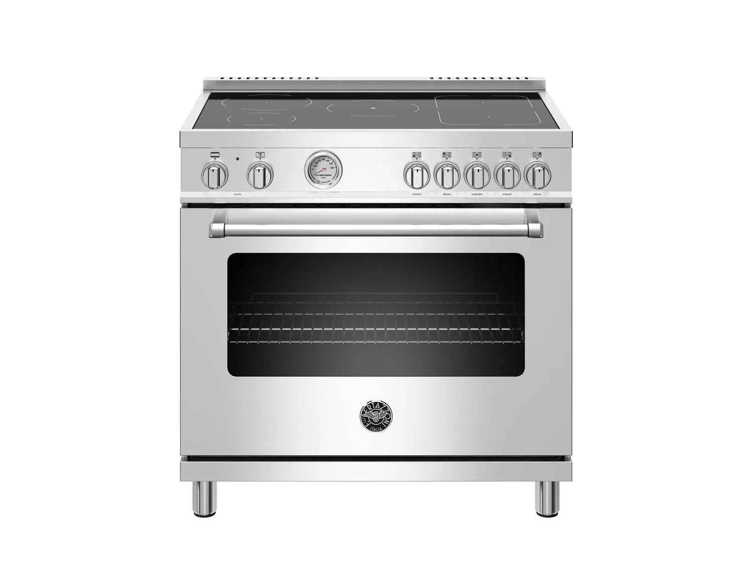 Bertazzoni MAST365INMXE 36 Inch Induction Range, 5 Heating Zones, Electric Oven Stainless Steel
