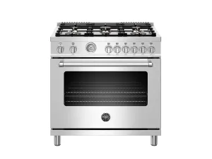 Bertazzoni MAST366GASXT 36 Inch All Gas Range, 6 Brass Burners Stainless Steel