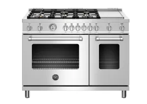 Bertazzoni MAST486GGASXTLP 48" Master Series Range - Gas Oven - 6 Brass Burners   Griddle - Lp Version