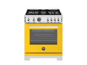 Bertazzoni PRO304BFGMGIT 30 Inch All Gas Range, 4 Brass Burners Giallo