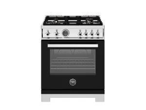 Bertazzoni PRO304BFGMNET 30 Inch All Gas Range, 4 Brass Burners Nero