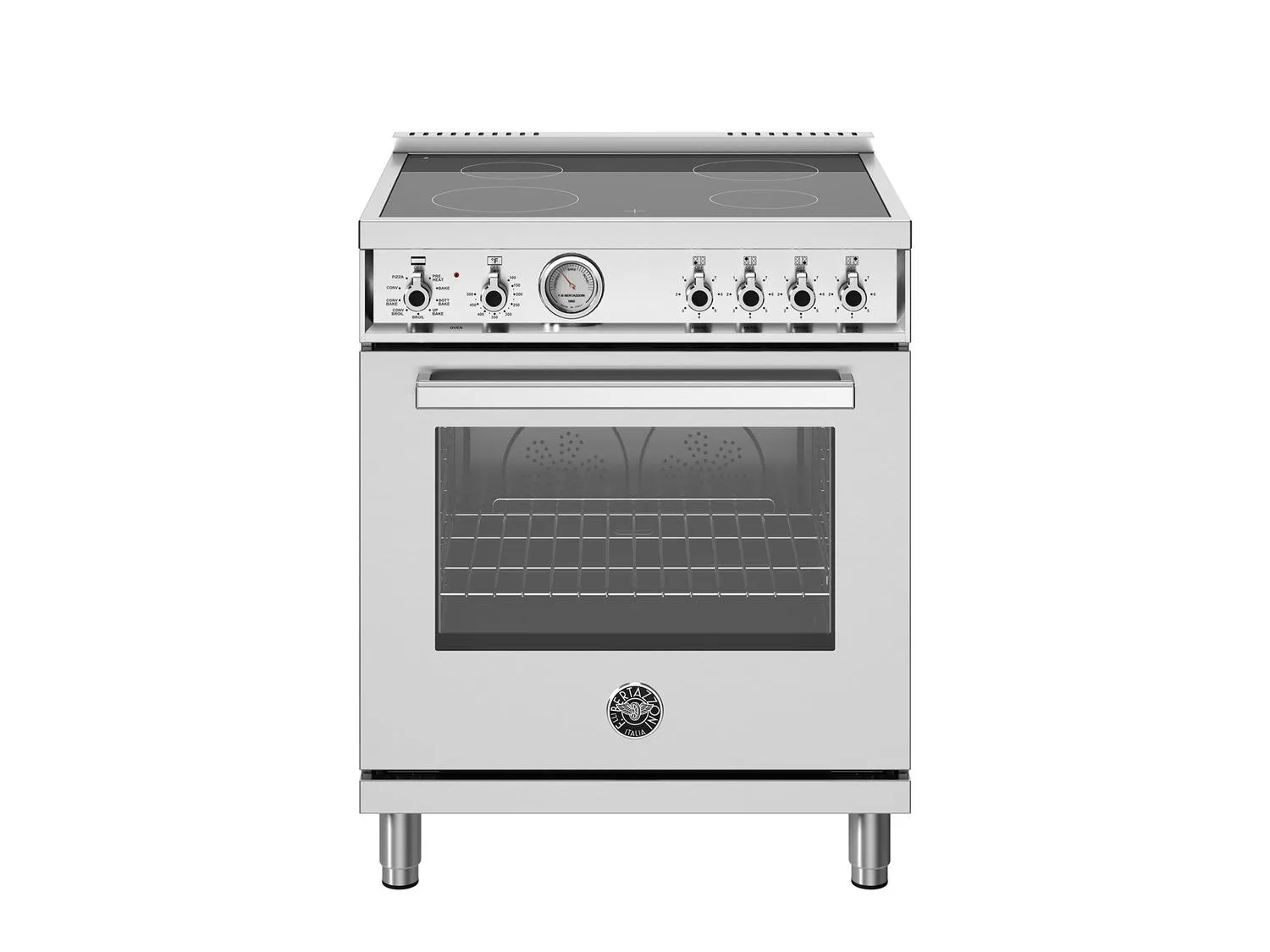 Bertazzoni PRO304CEMXV 30 Inch Electric Range, 4 Ceran Heating Zones, Electric Oven Stainless Steel