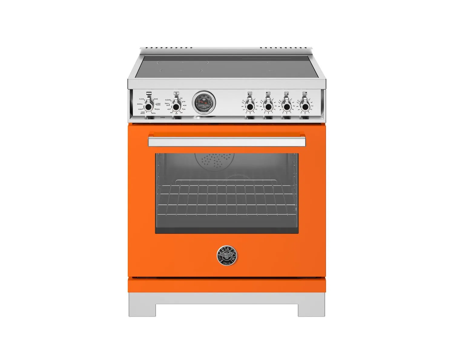 Bertazzoni PRO304IFEPART 30 Inch Induction Range, 4 Heating Zones, Electric Self-Clean Oven Arancio
