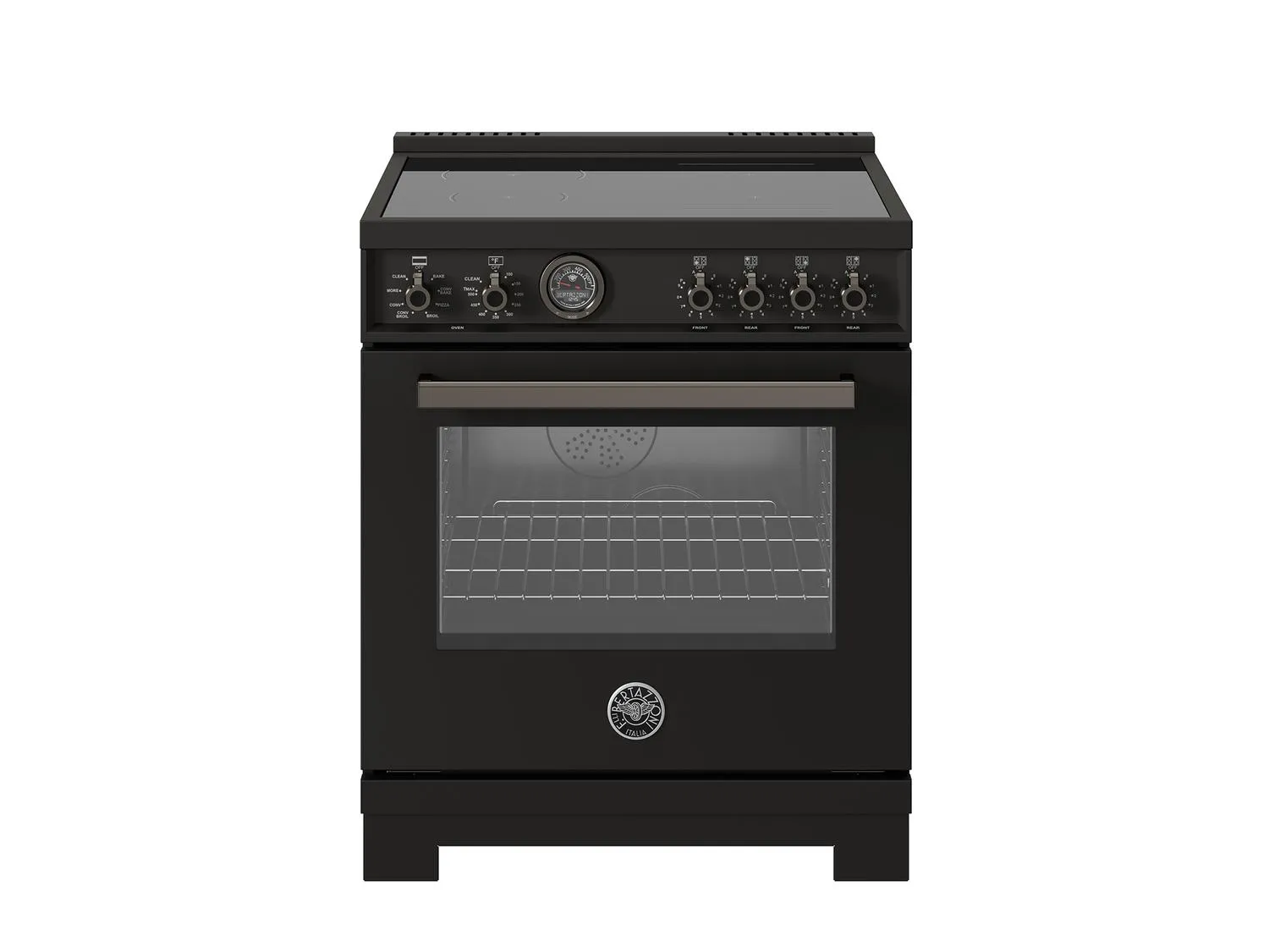 Bertazzoni PRO304IFEPCAT 30 Inch Induction Range, 4 Heating Zones, Electric Self-Clean Oven Carbonio