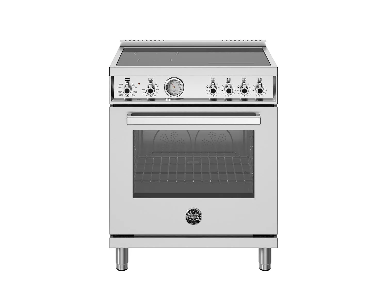Bertazzoni PRO304INMXV 30 Inch Induction Range, 4 Heating Zones, Electric Oven Stainless Steel
