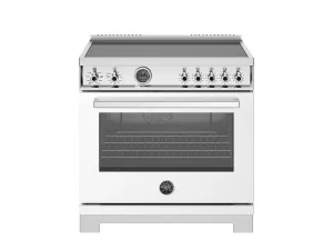 Bertazzoni PRO365ICFEPBIT 36 Inch Induction Range, 5 Heating Zones And Cast Iron Griddle, Electric Self-Clean Oven Bianco