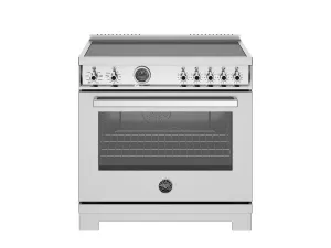 Bertazzoni PRO365ICFEPXT 36 Inch Induction Range, 5 Heating Zones And Cast Iron Griddle, Electric Self-Clean Oven Stainless Steel