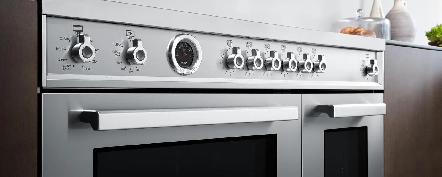 Bertazzoni PRO486IGFEPXT 48 Inch Induction Range, 6 Heating Zones And Cast Iron Griddle, Electric Self-Clean Oven Stainless Steel