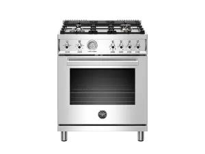 Bertazzoni PROF304GASXT 30 Inch All Gas Range, 4 Brass Burner Stainless Steel