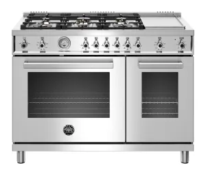 Bertazzoni PROF486GGASXTLP 48" Professional Series Range - Gas Oven - 6 Brass Burners   Griddle - Lp Version