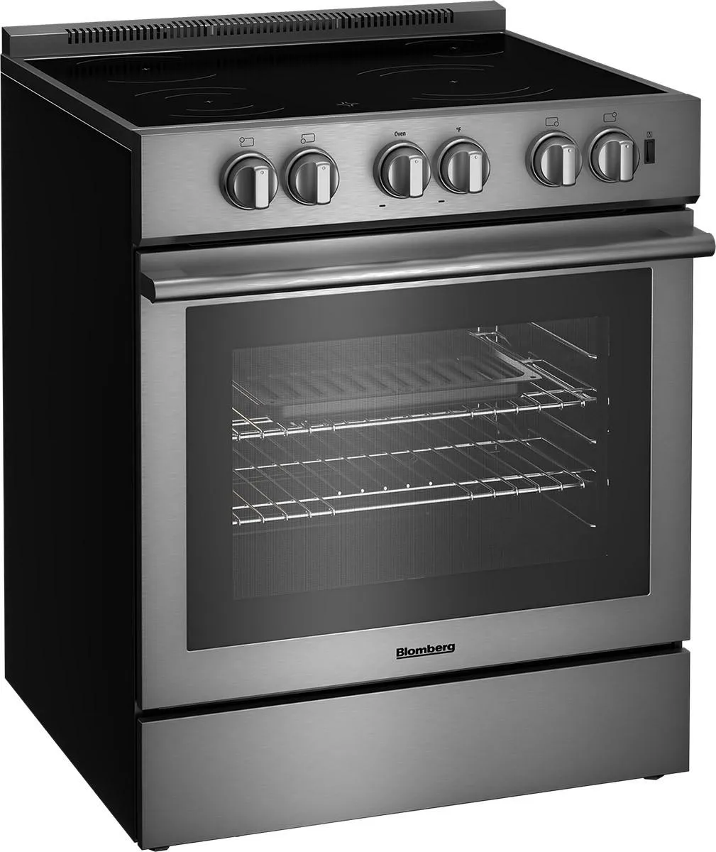 Blomberg Appliances BERU30422SS 30In Electric Stainless Range With 5.7 Cu Ft Self Clean Oven, 4 Burner