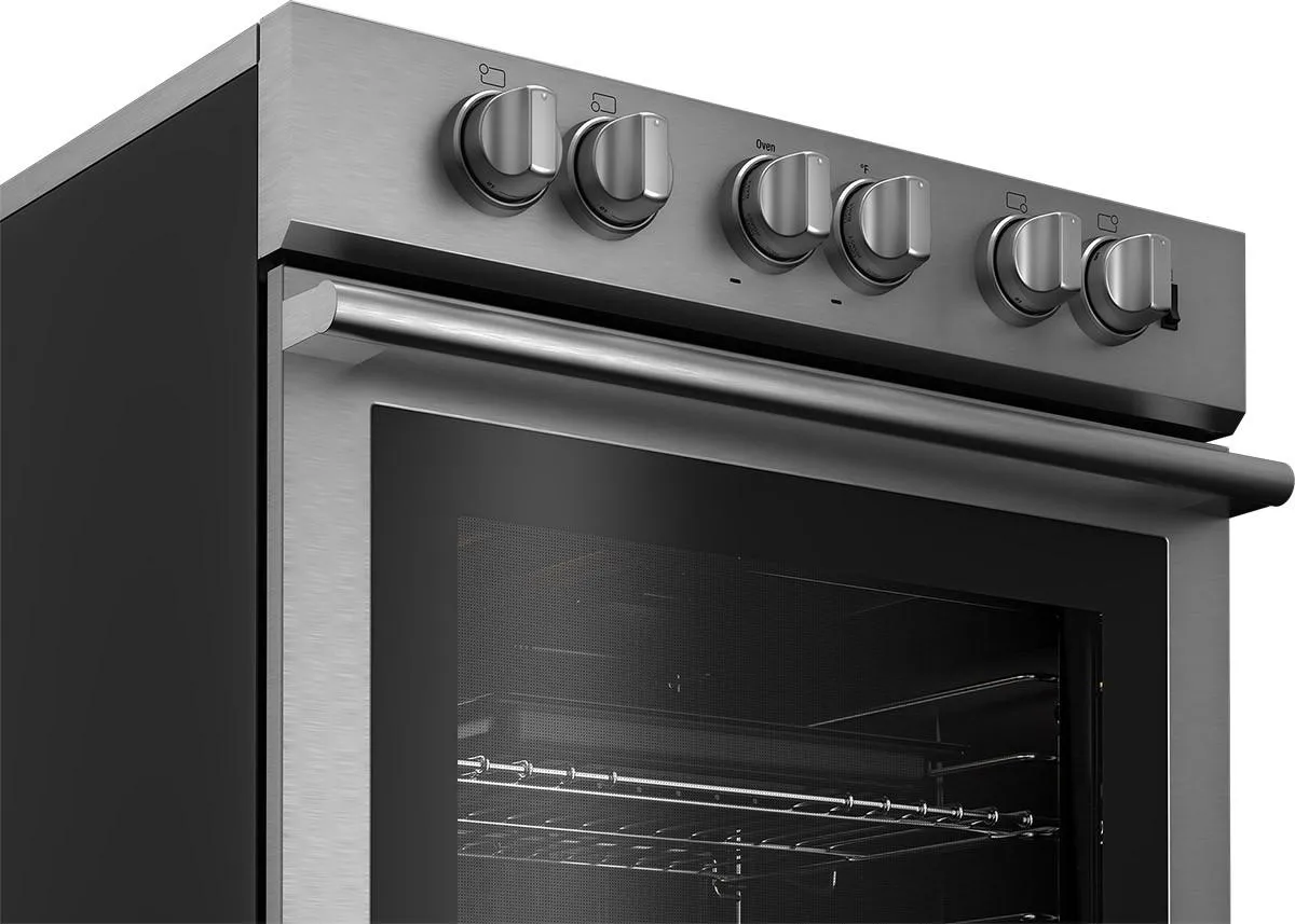 Blomberg Appliances BERU30422SS 30In Electric Stainless Range With 5.7 Cu Ft Self Clean Oven, 4 Burner