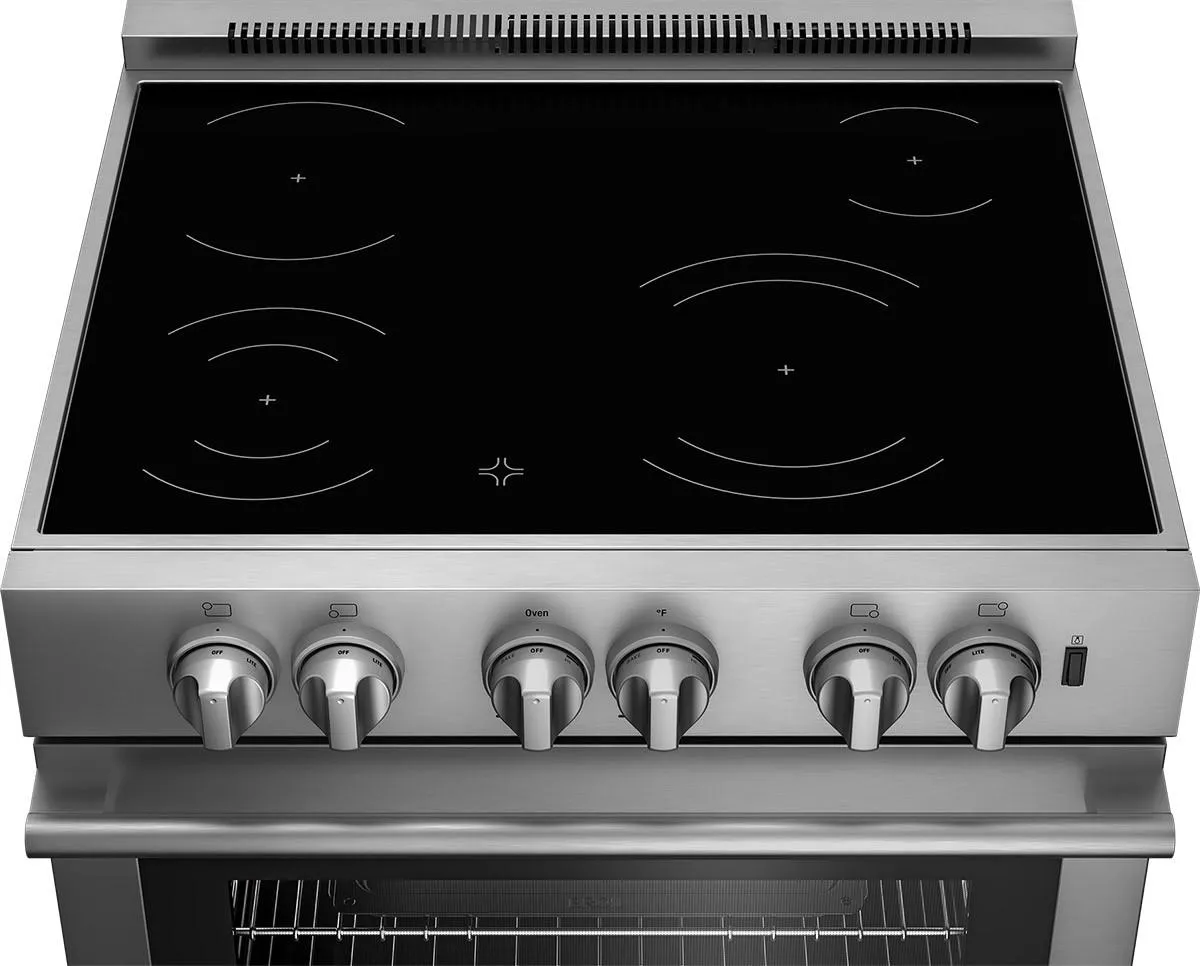 Blomberg Appliances BERU30422SS 30In Electric Stainless Range With 5.7 Cu Ft Self Clean Oven, 4 Burner