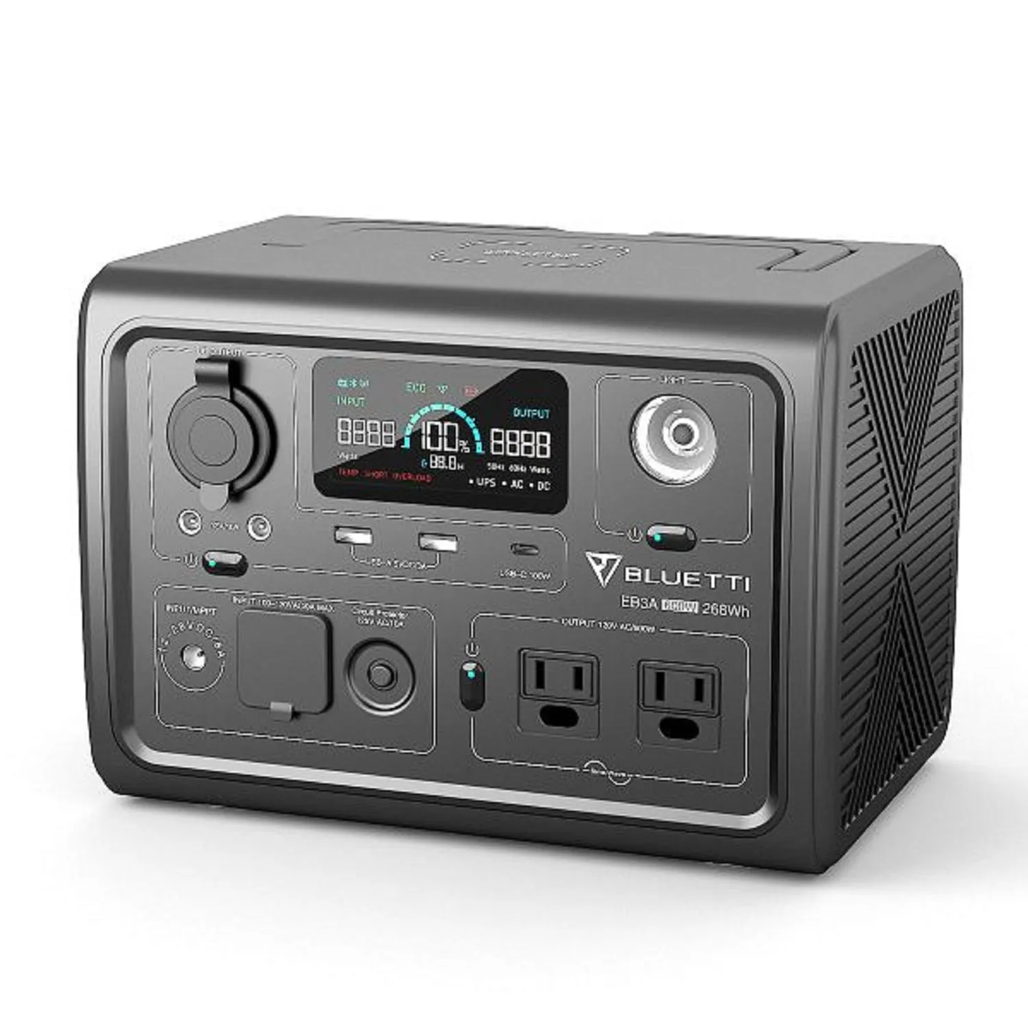 Bluetti EB3A Portable Power Station Solar Generator for Outdoor Camping, Home Use Emergency
