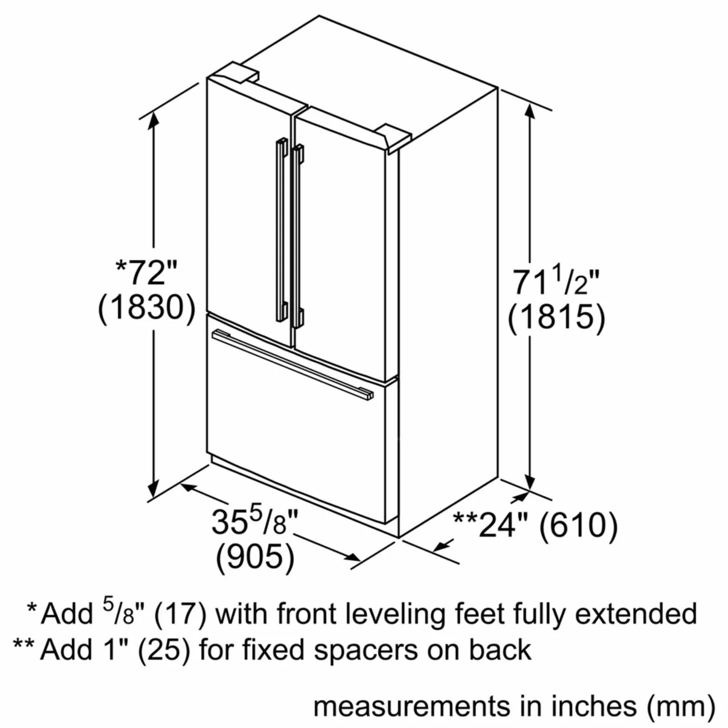 Bosch B36CT80SNS 800 Series French Door Bottom Mount Refrigerator 36'' Easy Clean Stainless Steel B36Ct80Sns