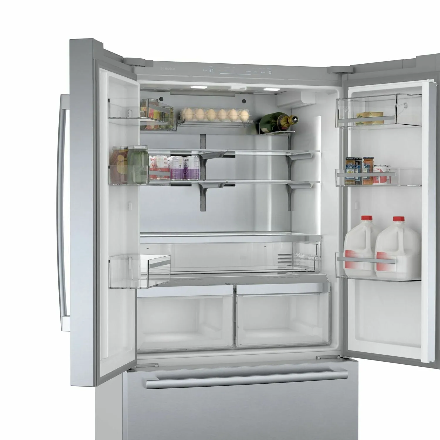 Bosch B36CT80SNS 800 Series French Door Bottom Mount Refrigerator 36'' Easy Clean Stainless Steel B36Ct80Sns