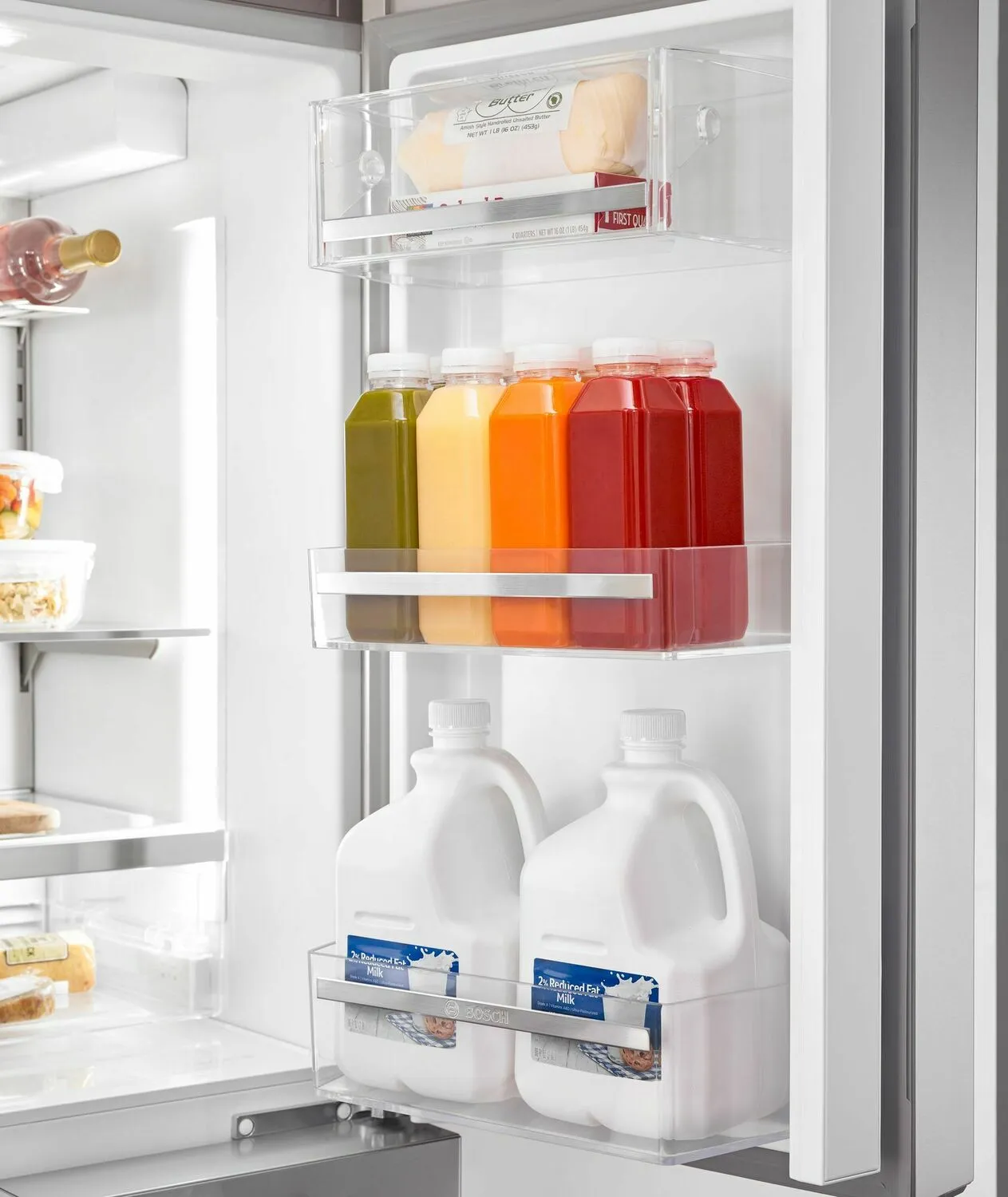 Bosch B36CT80SNS 800 Series French Door Bottom Mount Refrigerator 36'' Easy Clean Stainless Steel B36Ct80Sns
