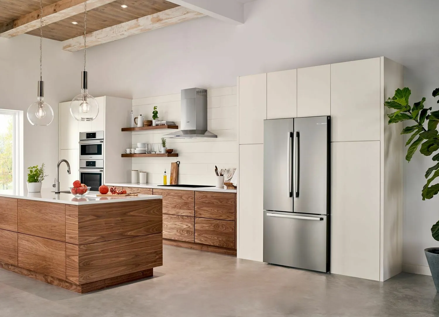 Bosch B36CT80SNS 800 Series French Door Bottom Mount Refrigerator 36'' Easy Clean Stainless Steel B36Ct80Sns
