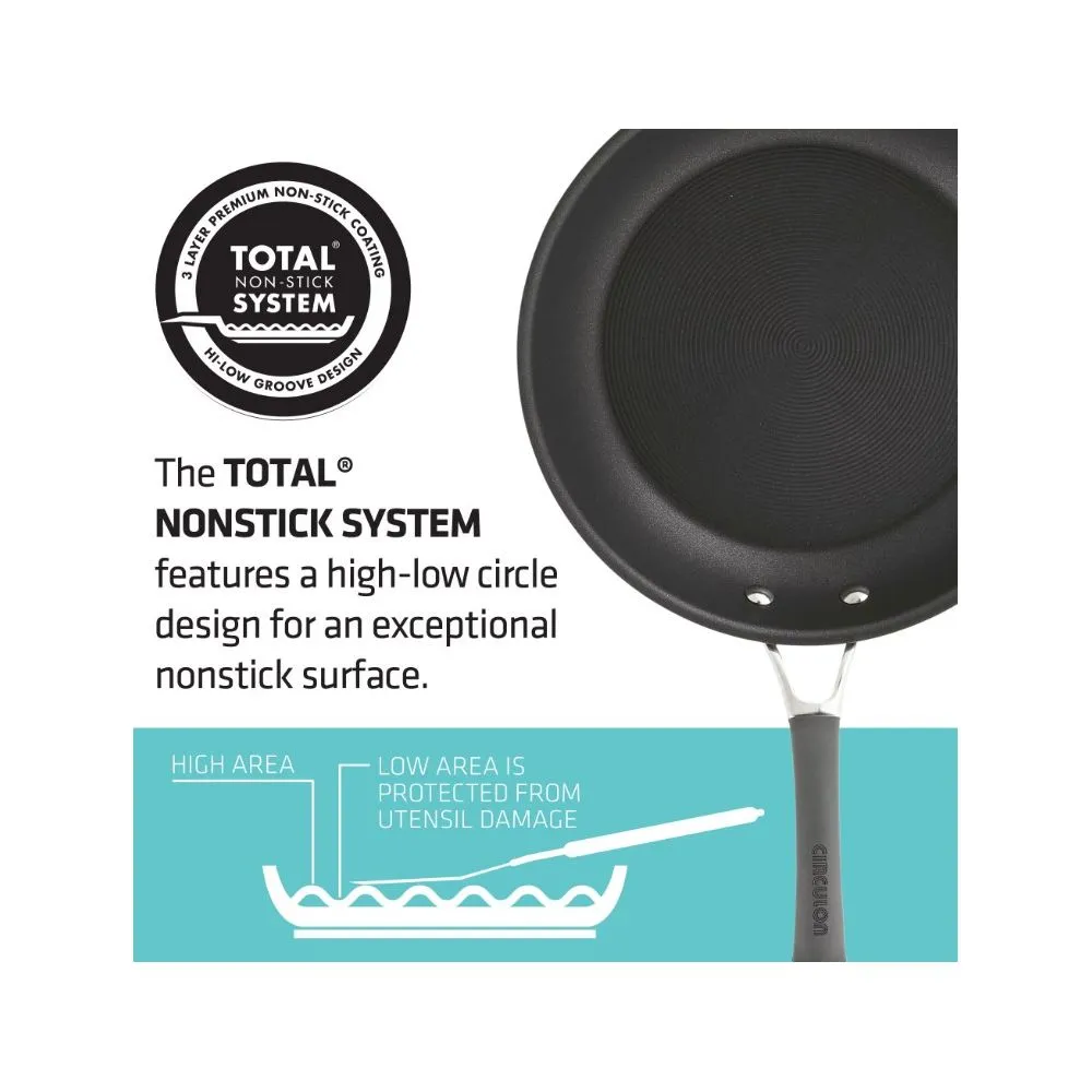 Circulon 83903 10 Piece Radiance Hard-Anodized Nonstick Cookware Pots & Pans Set, Gray